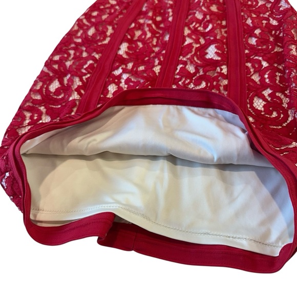 Tadashi Shoji Lace Boatneck Cap Sleeve Cocktail‎ Red Dress, 6 - Picture 10 of 15